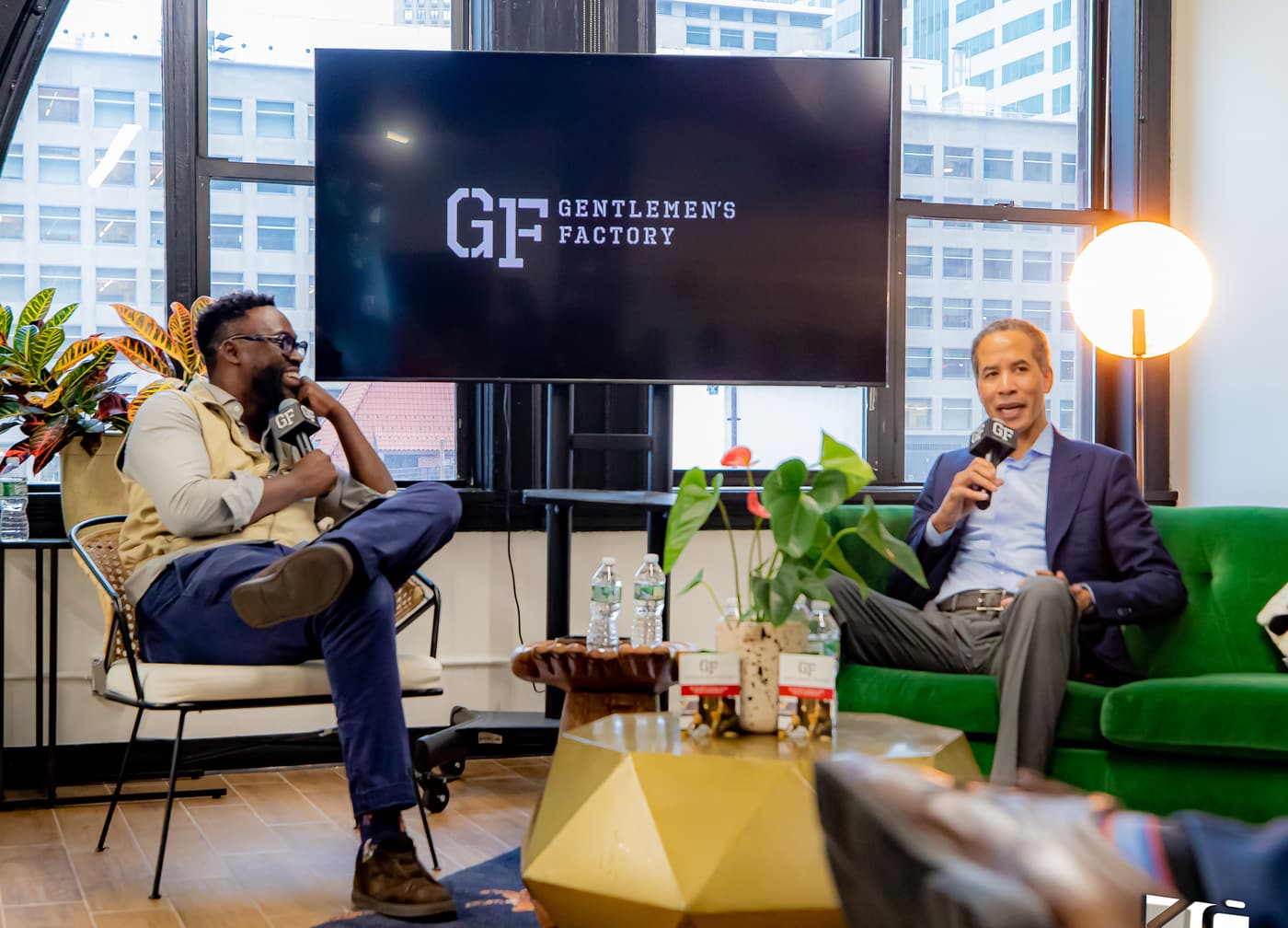 A conversation on the Innovation Lab stage.